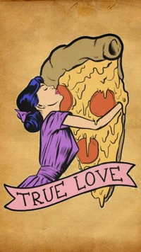 True Love: Embracing Pizza in Retro Style