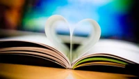 book, reading, love, heart, macro photography wallpaper