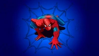 spider man, fondo azul, superhéroes de marvel, marvel superheroes, spiderman