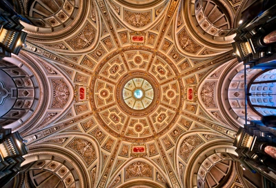 Intricate Ceiling Design of the Kunsthistorisches Museum, Vienna