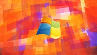 Abstract Digital Art Featuring Windows Logo Against Vibrant Background