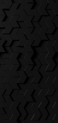 Symmetrical Black and Grey Hexagonal Pattern on Wood Surface