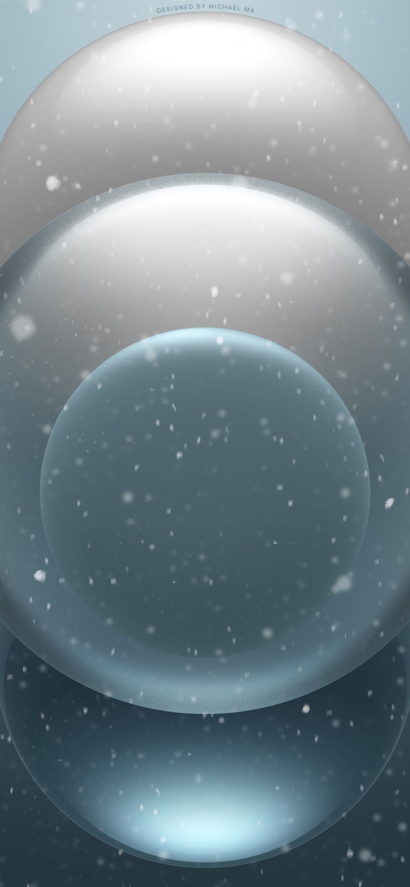 There is a snow globe with a blue background and a white background (new year, christmas, apple, iphone 12, iphone 12 pro)