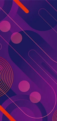 Vibrant Purple Abstract Design with Dynamic Circles and Lines