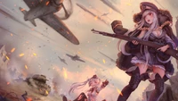 Epic Battlefield Scene Featuring Anime Girls from Girls Frontline with Kar98k and Aircraft in Action