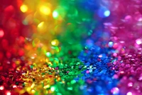 Paillettes multicolores vibrantes avec effet bokeh