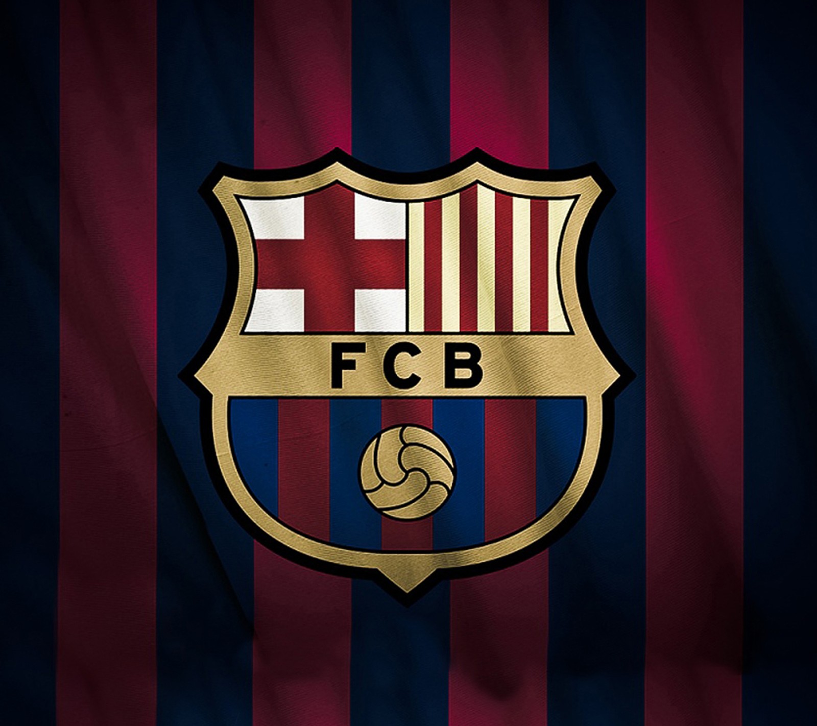 A close up of a soccer ball on a soccer team logo (barca, bbva, blue, camp, la liga)