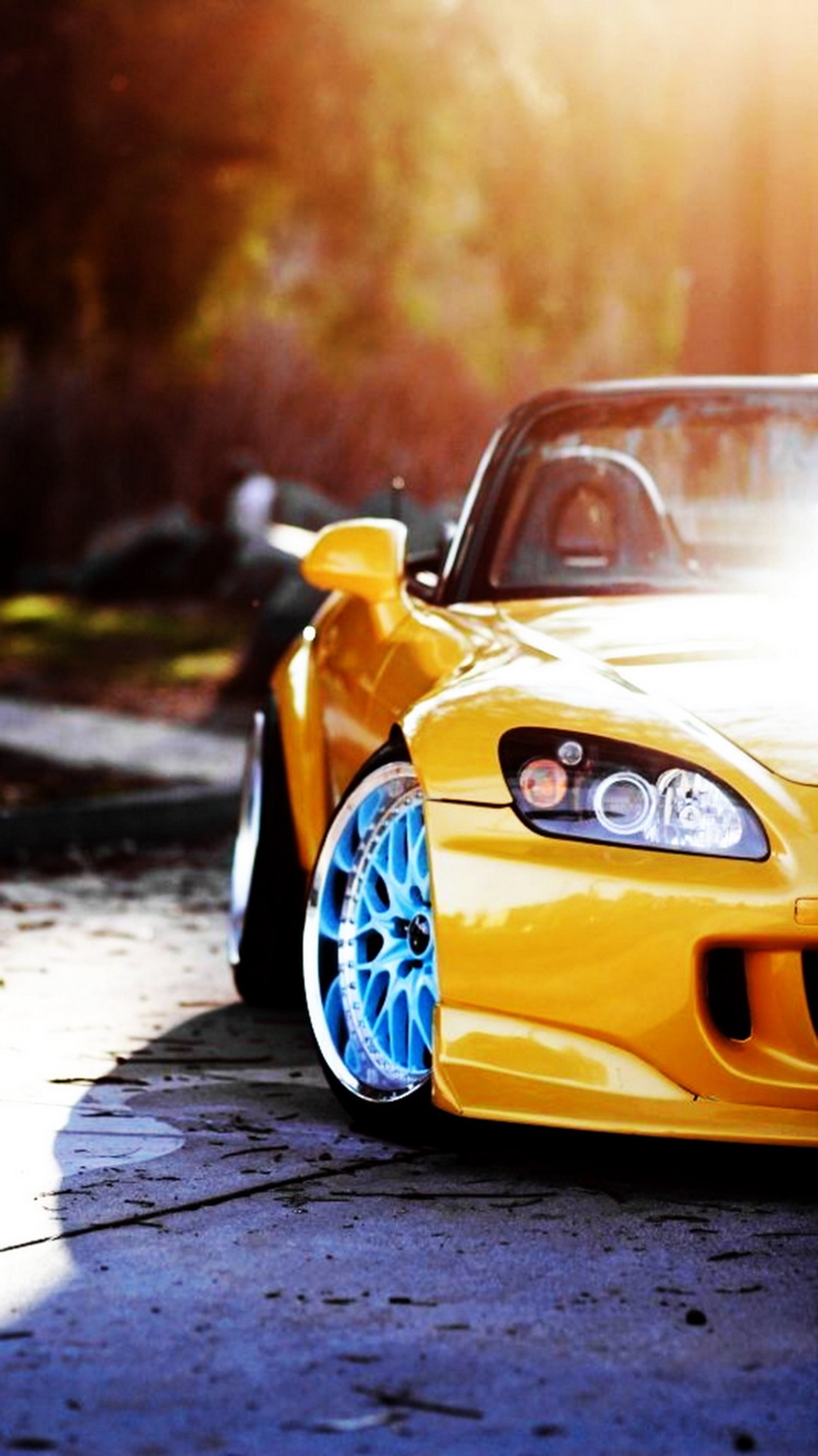 Lade honda, honda s2000, gelb Hintergrund herunter