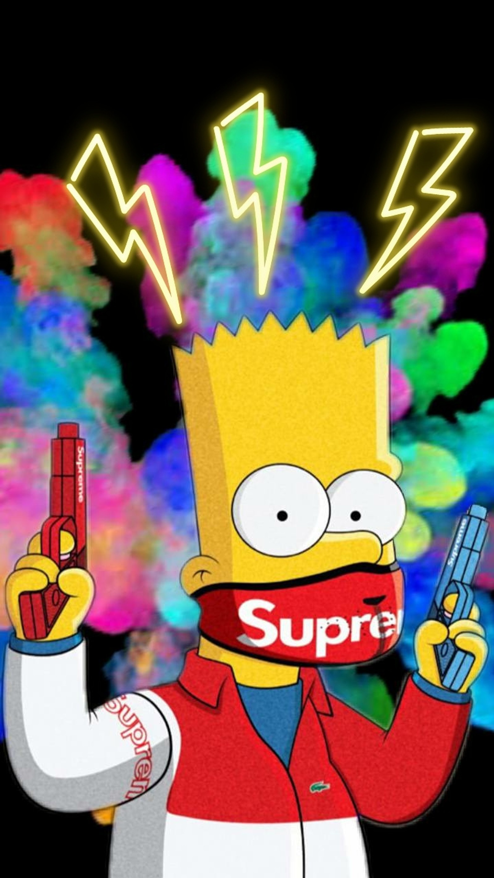 Un personaje de dibujos animados sosteniendo una pistola y un cigarrillo en la mano (supreme)