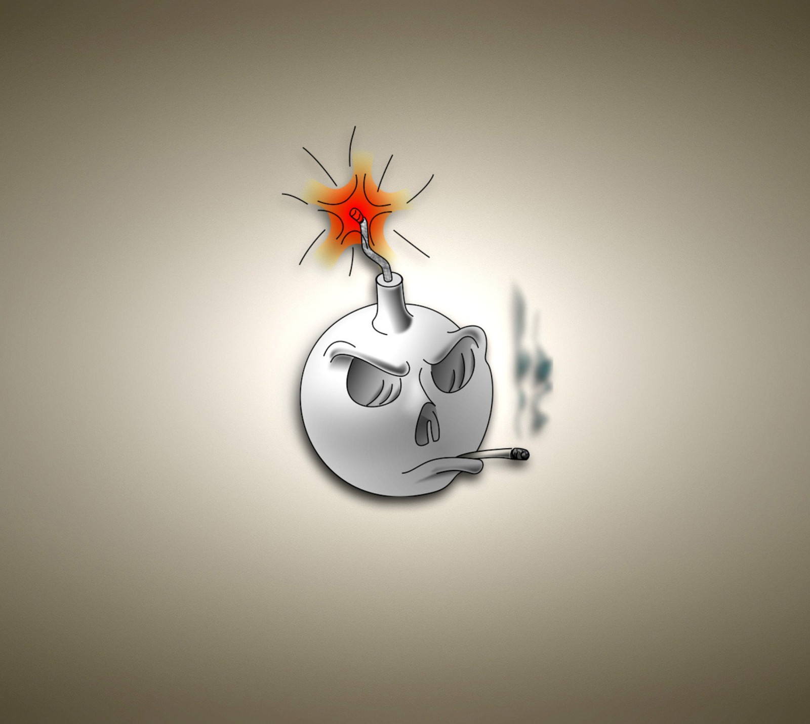 There is a cartoon skull with a burning cigarette in its mouth (dfsa, sdhs)