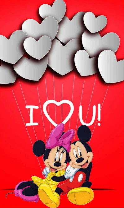 ich liebe dich, liebe, mickey ouse, minnie, valentinstag