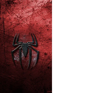 Emblema do Homem-Aranha em um fundo vermelho dramático