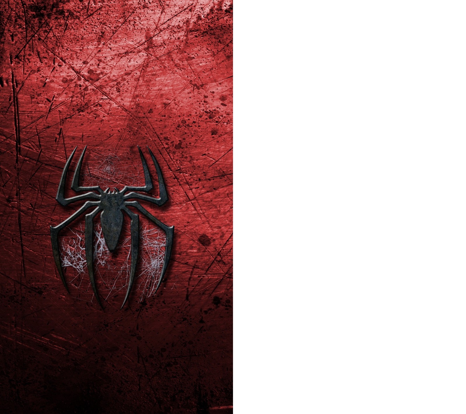 Gros plan du logo de spider-man sur fond rouge (marvel, spiderman)