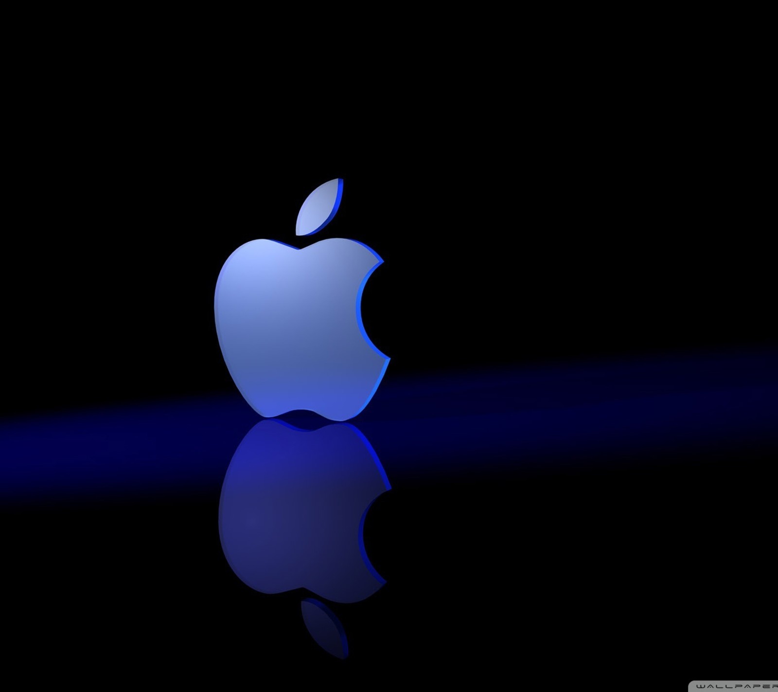 Logo de apple sobre un fondo negro con luz azul (android, bw, color, honor, huawei)