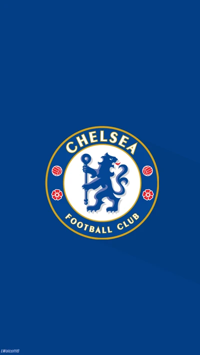 Logo du Chelsea Football Club sur un fond bleu