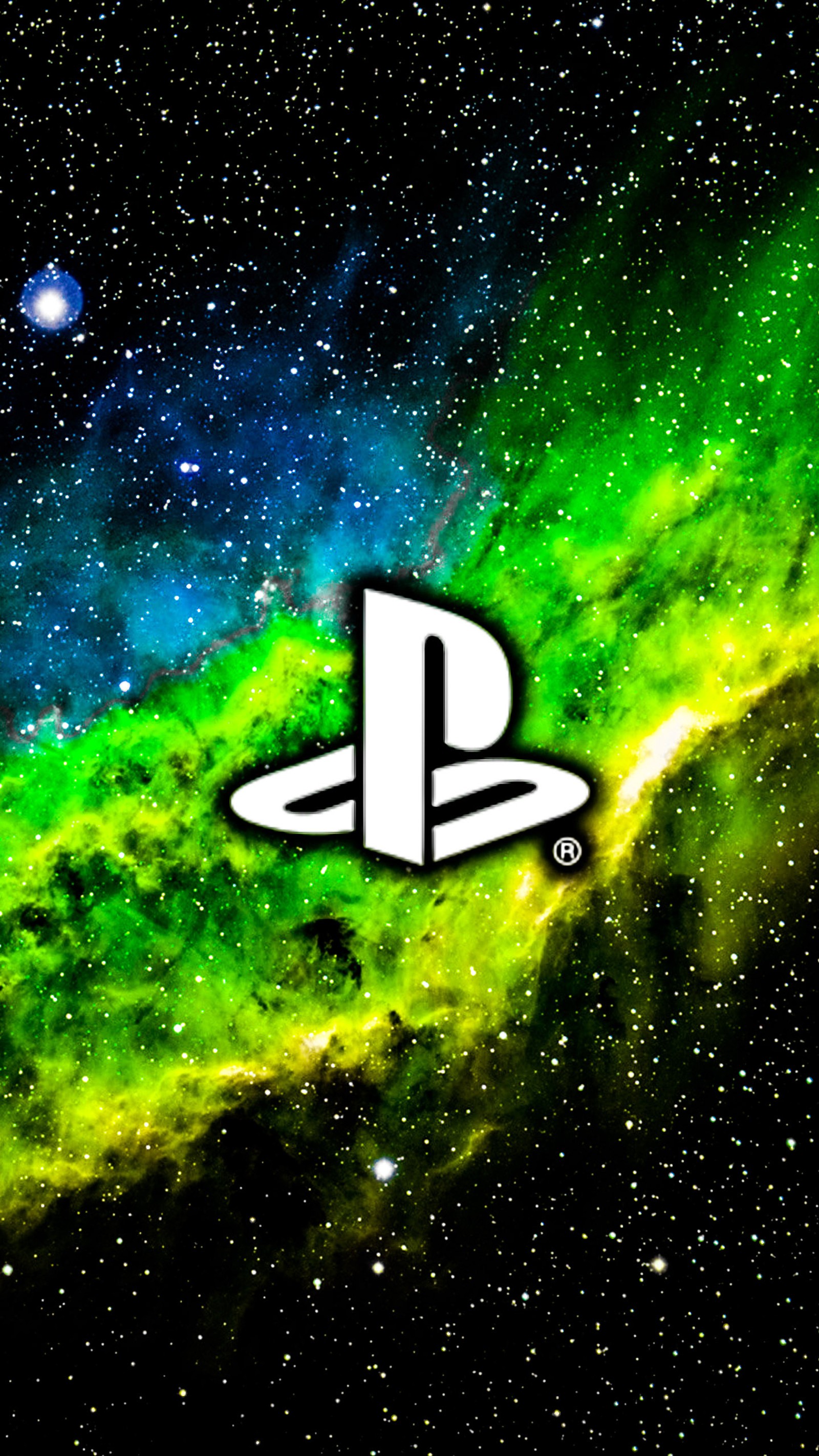 Um close de um logotipo de videogame em um fundo de galáxia (playstation, ps4, ps3, logotipos, galáxia)