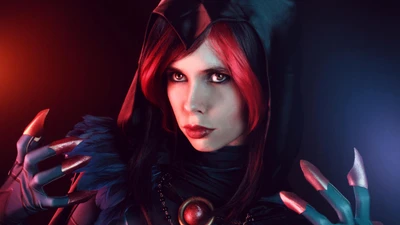 Raven Cosplay: Embracing Dark Beauty with Red Elegance