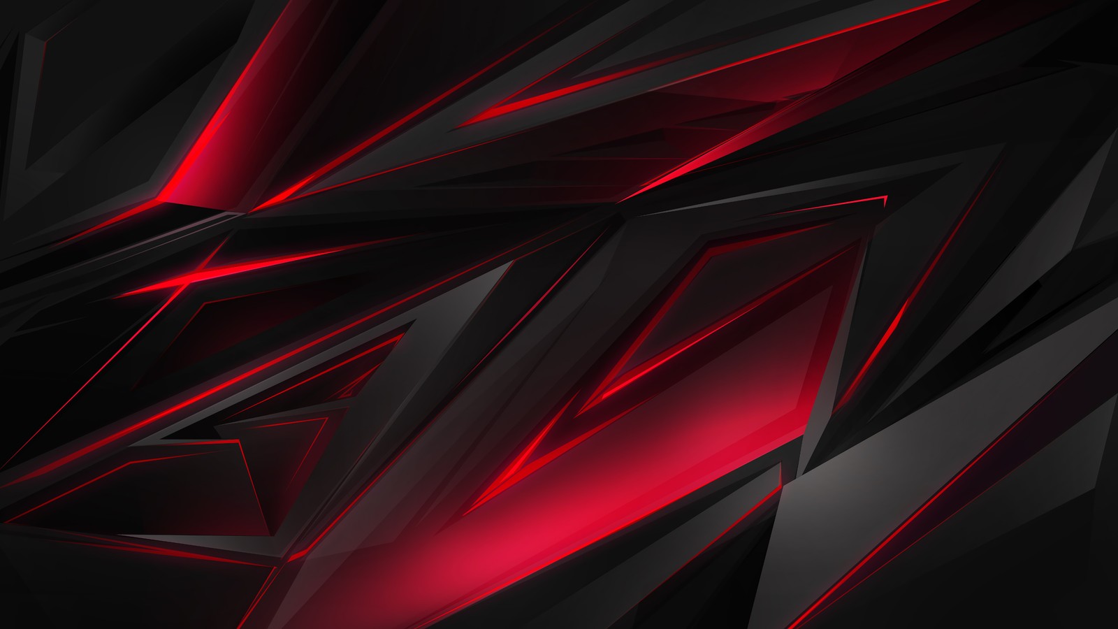 A black and red abstract background with a red light (abstract, polygon, 3d)