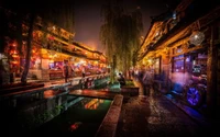 Illuminated Evening Reflections in Beijing's Vibrant Bar Scene