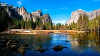 yosemite national park, nature, reflection, mountain, wilderness wallpaper