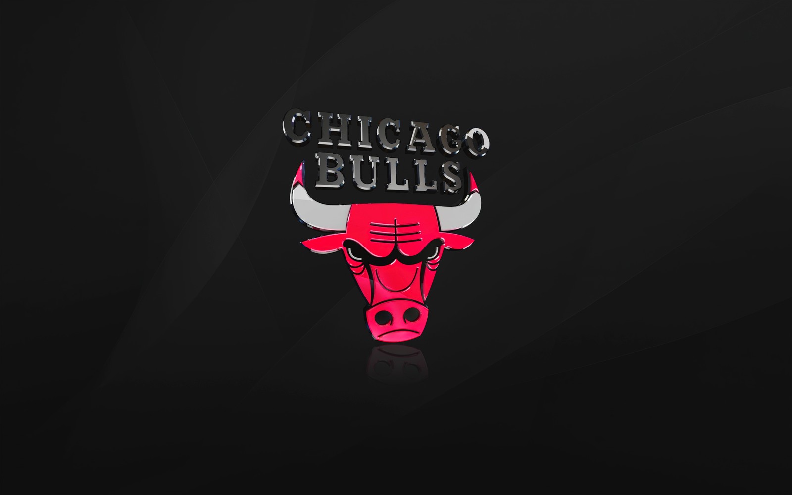 Близкий план головы быка на черном фоне (чикаго буллс, chicago bulls, тёмный фон, баскетбольная команда, логотип)