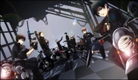 Rin y Yukio Okumura: Feroz enfrentamiento con armas y motocicletas en Blue Exorcist