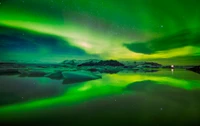 Mesmerizing Aurora Over Alaskan Landscape