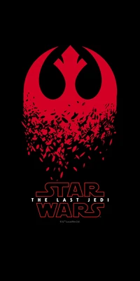 Star Wars: Los últimos Jedi - Símbolo rojo icónico y tipografía audaz