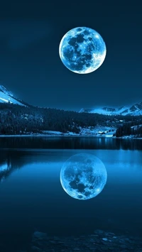 blue, full moon, sky