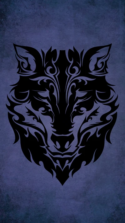 animal, preto, tatuagem, tribal, lobo