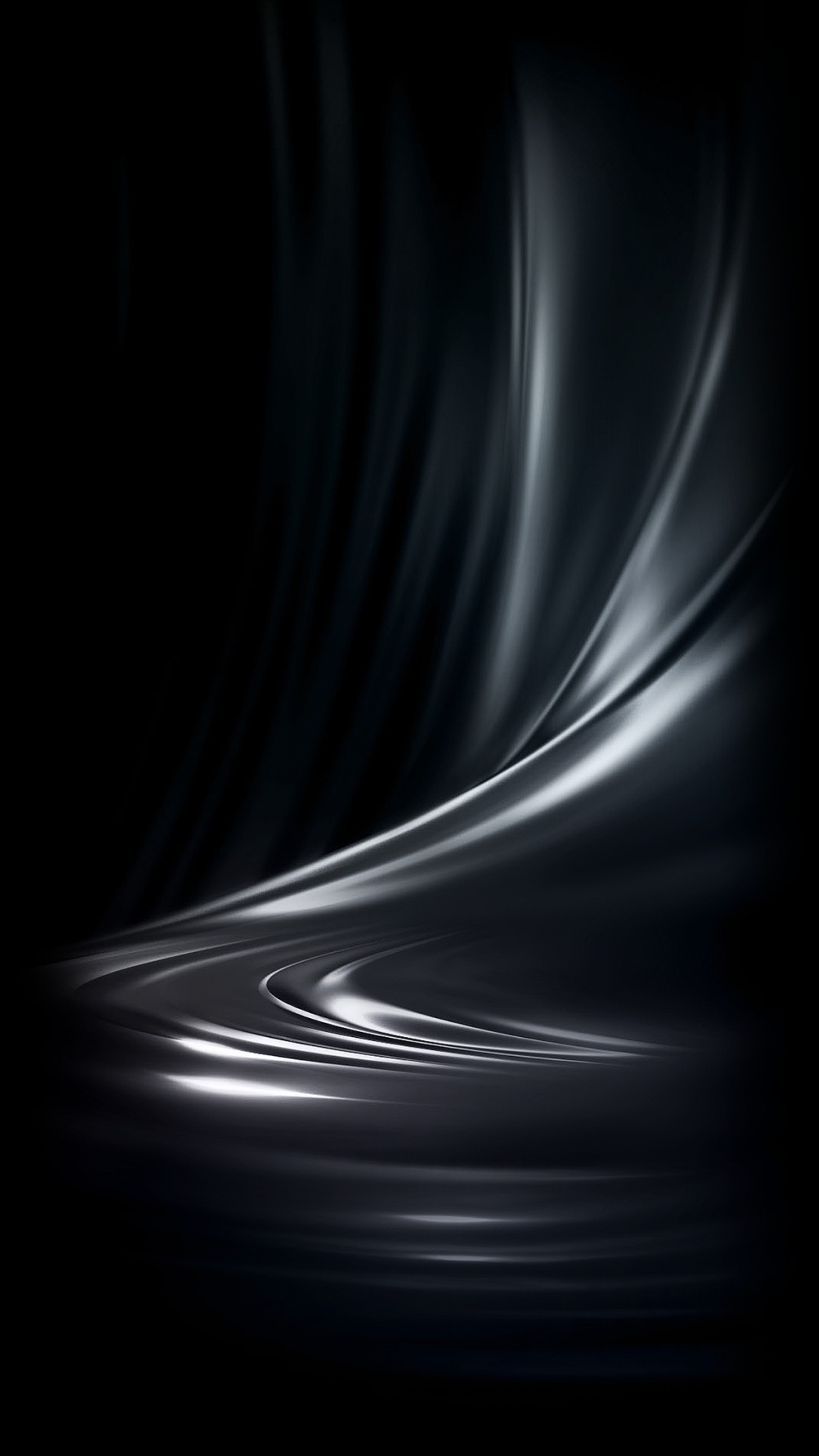 A close up of a black and white photo of a wave (abstract, silver, stock wallpaper, zenfone 3 deluxe)