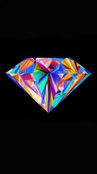 Colorful Diamond on Black Background