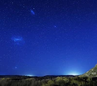 horizonte, naturaleza, noche