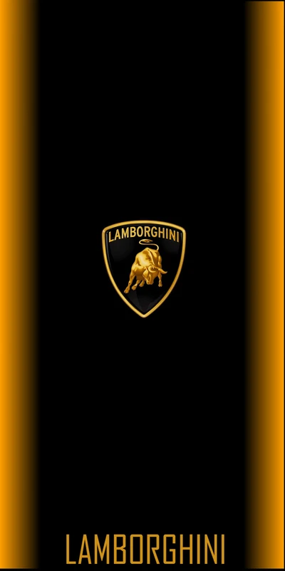 Logotipo da Lamborghini em fundo preto e dourado para papel de parede Samsung