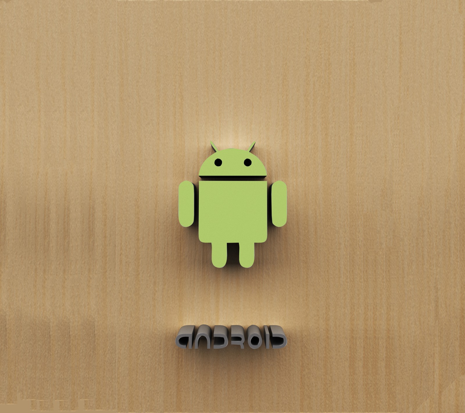 Il y a un logo android vert sur un mur en bois (3d, android, génial, droïde)