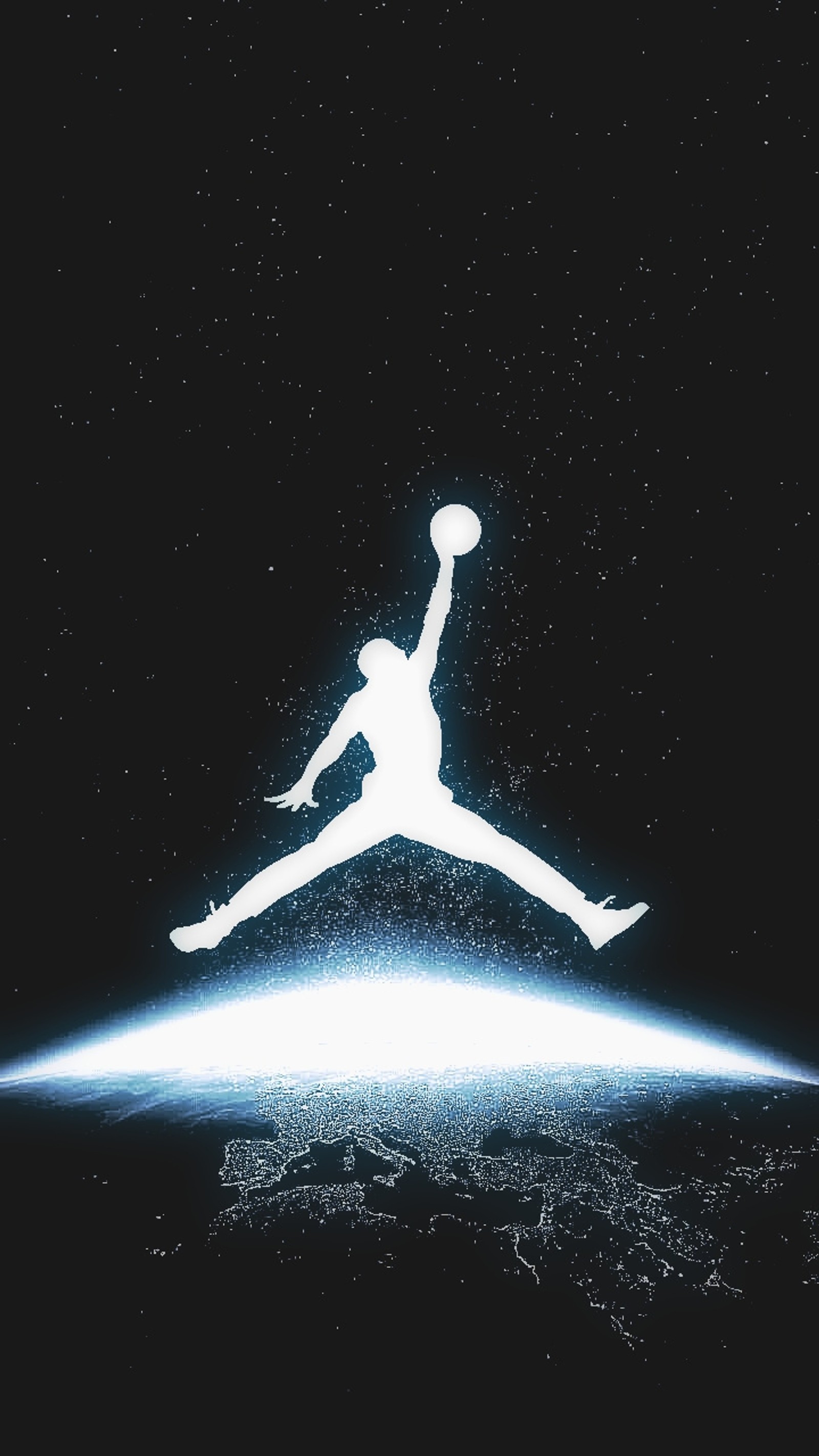 A close up of a person jumping in the air with a basketball ball (air, jordan)