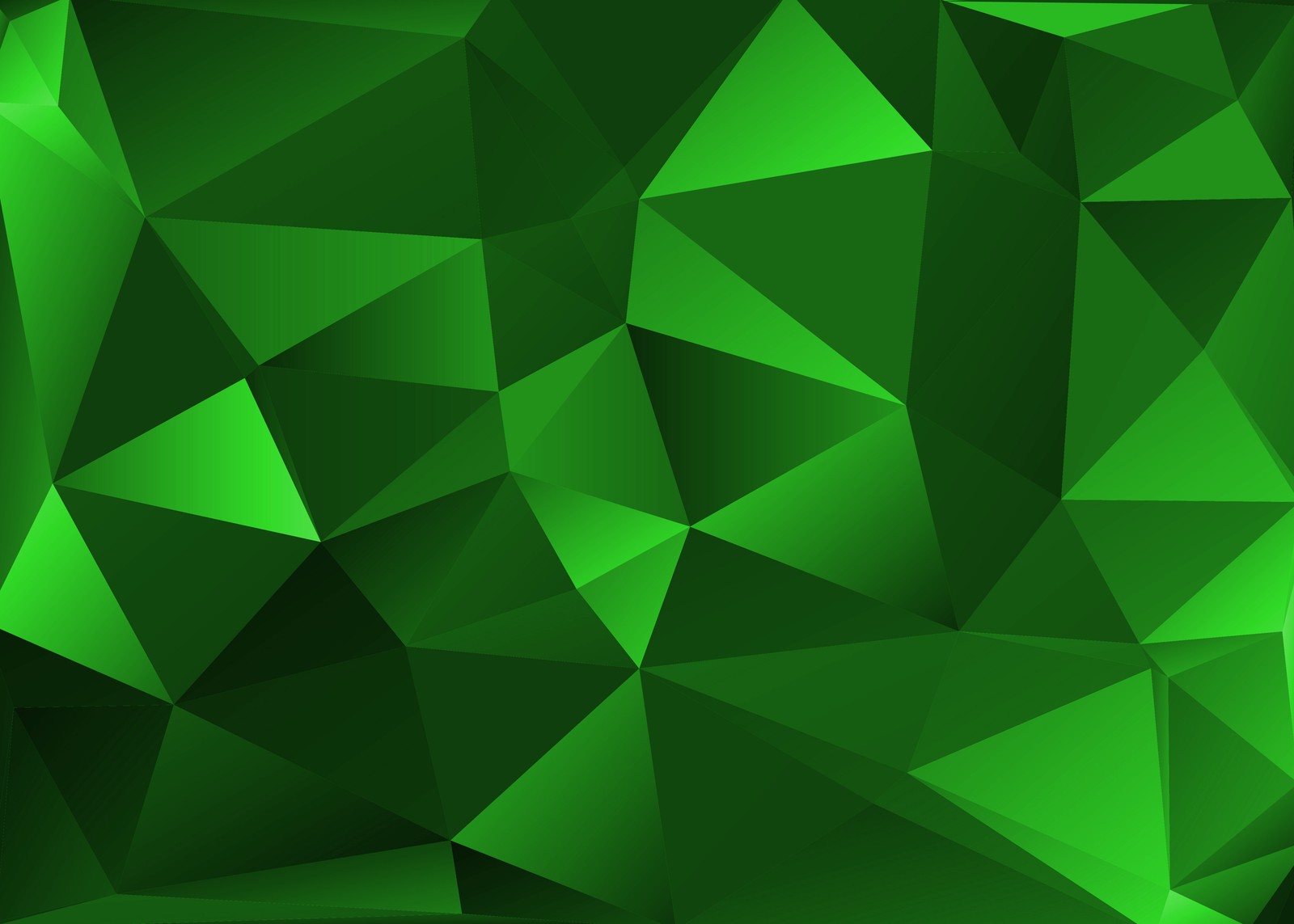 Un fond abstrait vert avec des triangles (génial, vert, polygone)