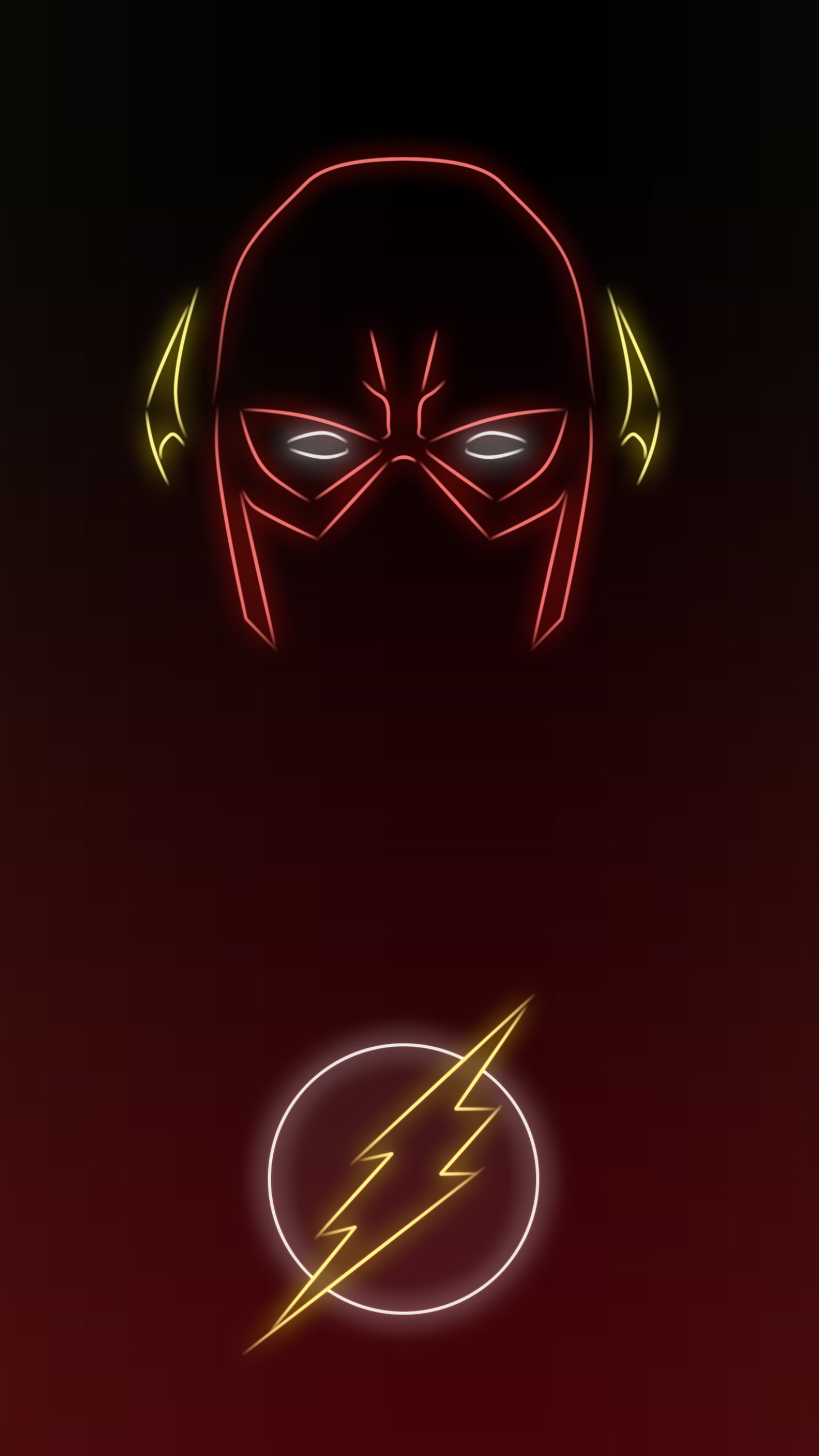 A close up of a flash and a neon flash on a dark background (cw, flash, gordan, hero, lightning)