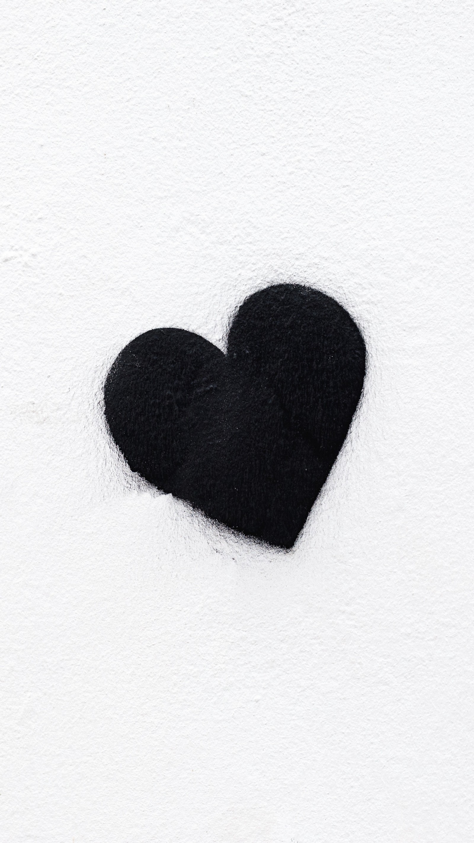 Arafed black heart on a white wall with a black background (black, hd, love, minmalist, original)