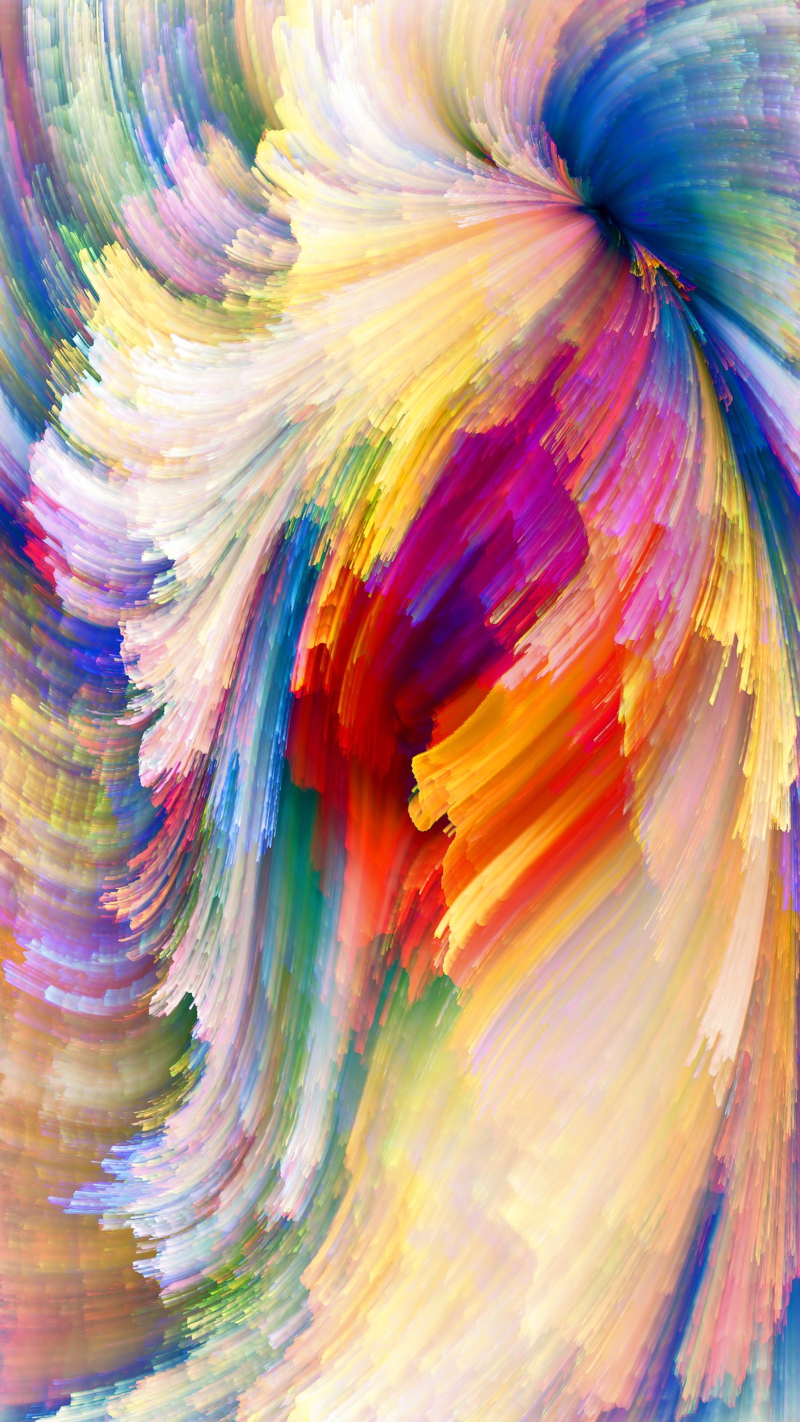 Abstract painting of colorful swirls and colors on a white background (art, colorful, colors, design, painting)