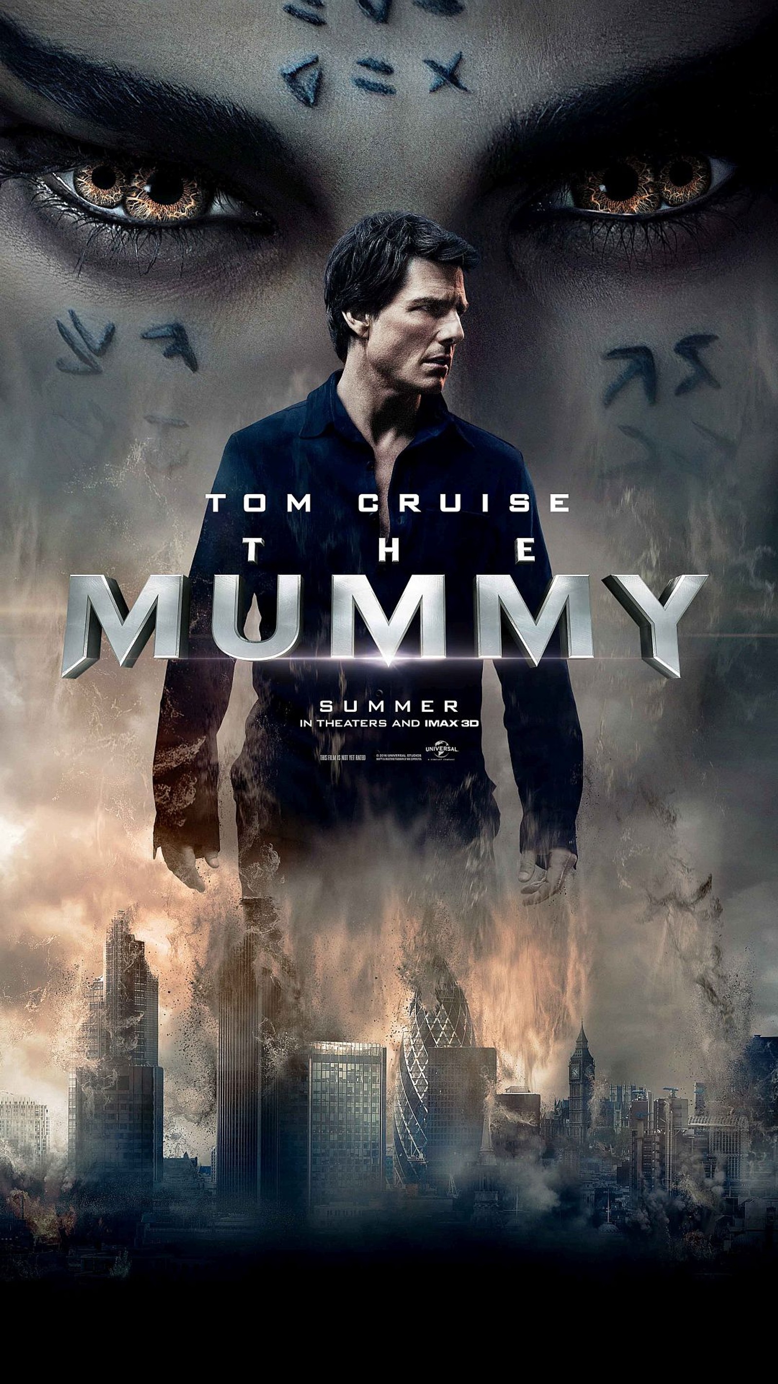 Un cartel de la momia protagonizado por tom cruise (2017, película, cartel, texto, la momia)