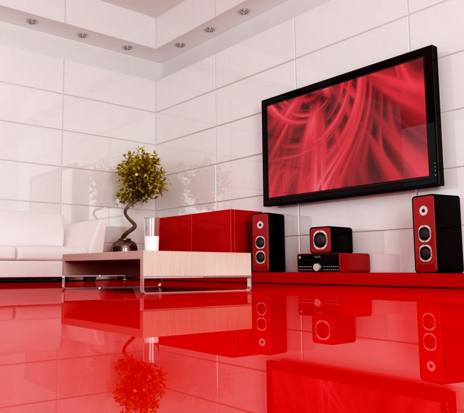 Lade abstrakt, haus, modern red Hintergrund herunter