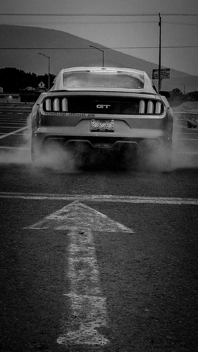 Mustang GT Rugissant Sur La Route