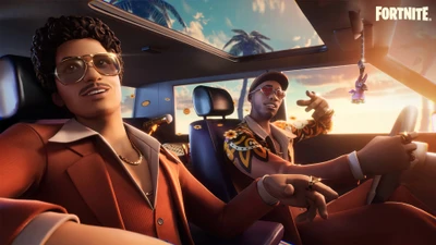 Bruno Mars e Anderson .Paak no Fortnite: Um passeio estiloso no Battle Royale