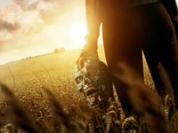 Sunlit Field with Terminator's Mask: A Symbol of Time Travel and Resistance