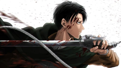 Levi Ackerman en batalla: héroe decidido y ensangrentado de Ataque a los Titanes