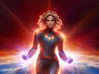 captain marvel, marvel cinematic universe, raum, illustration, kunst