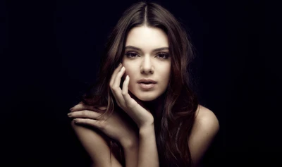 kendall jenner, amoled, amerikanisches modell, porträt, schwarzer hintergrund