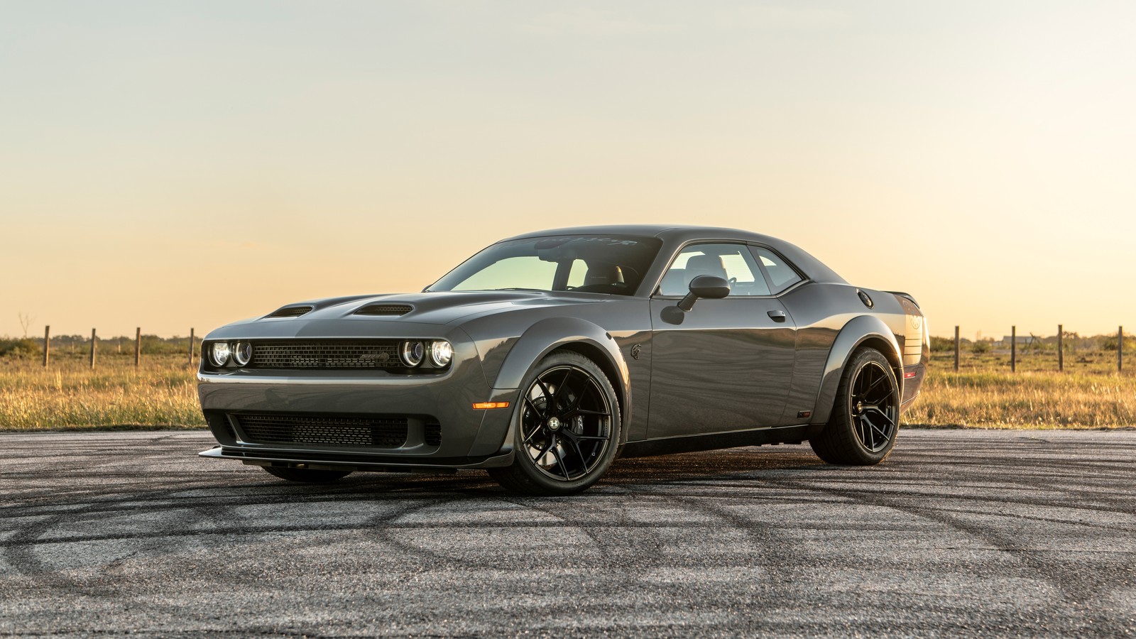 Скачать обои додж челленджер srt хеллкат, dodge challenger srt hellcat, хеннесси, hennessey, 5k