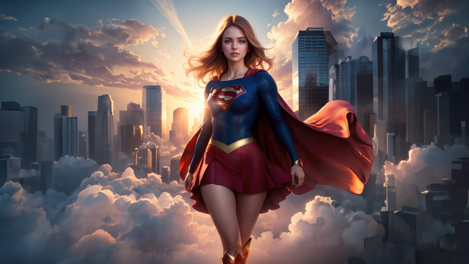 Скачать обои супердевушка, supergirl, искусство ии, ai art, 5k